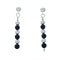 Sterling Silver Onyx Bead Post Dangle Earrings X10975
